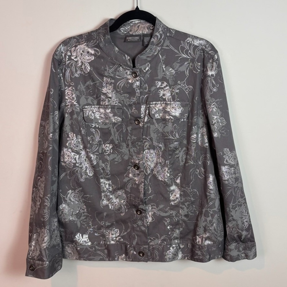NEW Chico's Womens Bronze Bloom Asthea Smokey Quartz Jacket sz 2/ US Large NWT